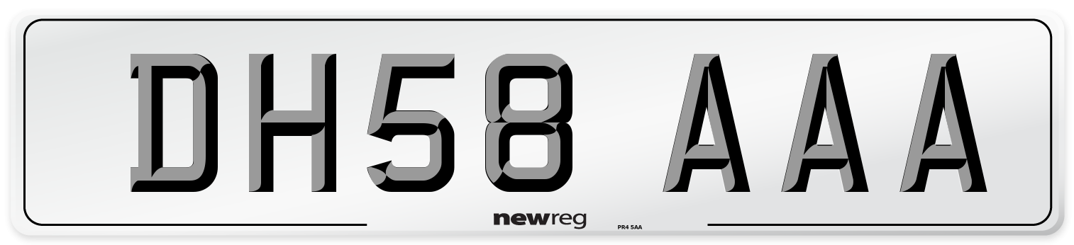 DH58 AAA Number Plate from New Reg